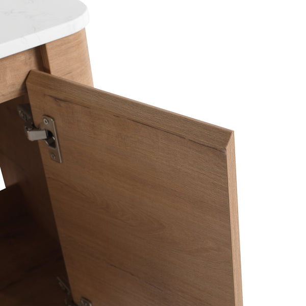 English Elm 42'' Wall-Mounted Bathroom Vanity With Ceramic Sink, Soft-Close Doors & Ample Storage For Modern Style W999S00412
