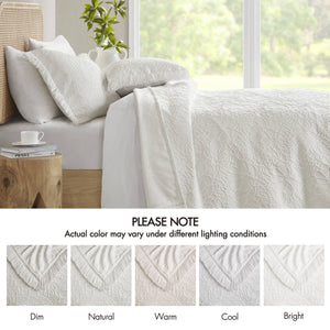 English Elm 3PCS King Bedspread Set - 120"x108" Lightweight Cotton-Blend Coverlet with 2 King Shams, Breathable B035P341101