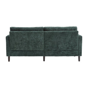English Elm Modern chenille 2-seater sofa with LED lighting, USB charging, storage pocket, sturdy wood legs Emerald W395P318546