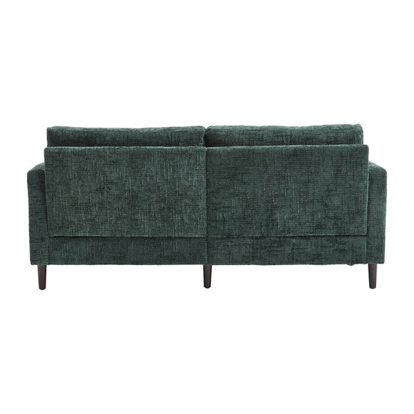 English Elm Modern chenille 2-seater sofa with LED lighting, USB charging, storage pocket, sturdy wood legs Emerald W395P318546
