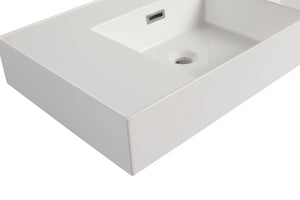English Elm 30 Resin Gel-Coated Bathroom Basin Vanity Top, 30" White Durable Scratch-Resistant Modern Design W1972P186772