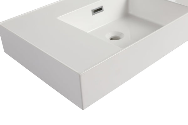 English Elm 30 Resin Gel-Coated Bathroom Basin Vanity Top, 30" White Durable Scratch-Resistant Modern Design W1972P186772