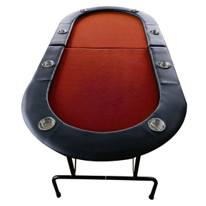English Elm Ino Design Foldable 8 Player Poker Table with Cup Holders and Padded Vinyl Rails Red W2748P221629
