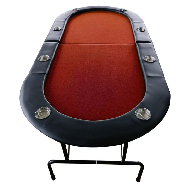 English Elm Ino Design Foldable 8 Player Poker Table with Cup Holders and Padded Vinyl Rails Red W2748P221629