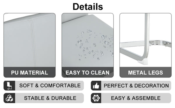 English Elm Table And Chair Set - Modern Glass Top With Black Marble Design And 6 Light Gray Pu Chairs For Dining W1151S02605-GIGA