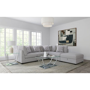 English Elm Lafayette Modular Sectional Sofa with Storage Ottoman and Feather Down Cushions B062S01444