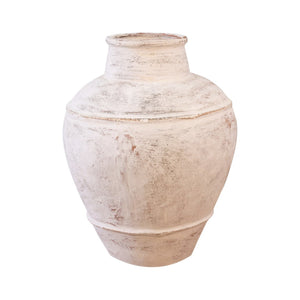Lilys 14" Clay Vase Distressed White Small 8560-S