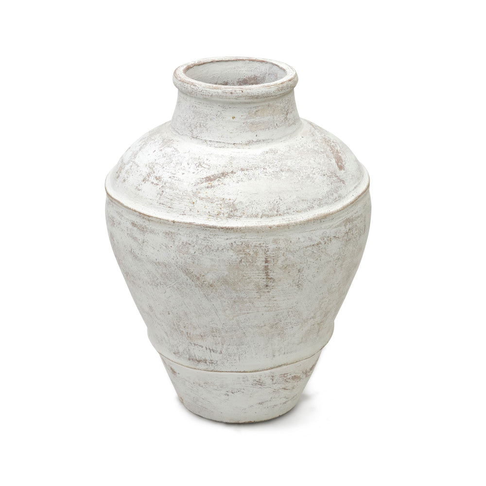 Lilys 18" Clay Vase Distressed White 8560-M