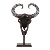 Christopher Knight Home® - Noble House - Autrey Handcrafted Aluminum Bull Skull Decor with Stand, Bronze