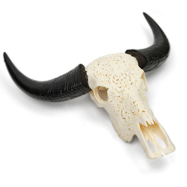 Lilys Approx. 20" High Genuine Bull Skull With Carving (Size Vary) 8561