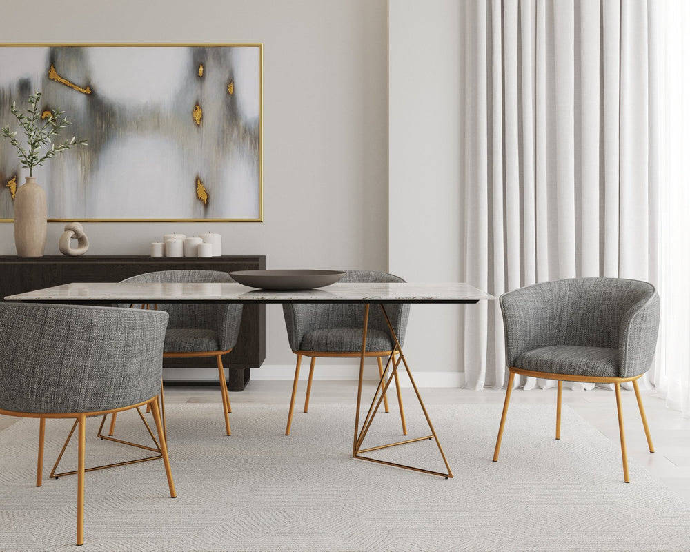 Sunpan Water Marks Hand-Painted Wall Art in Gold Floater Frame - Unique Shadowy Design for Home Decor