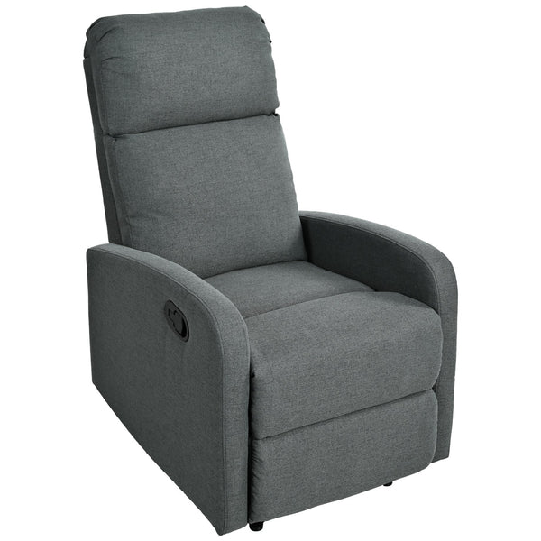 English Elm Christopher Knight Home® - Modern Recliner Plush Manual Recliner Chair with Ergonomic Support, 3-Position Backrest, Durable Fabric Comfort Charcoal N763P256491E