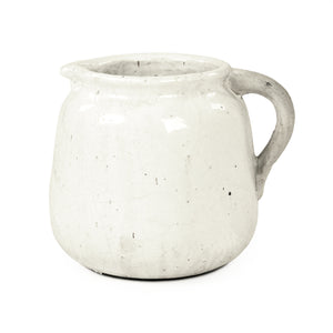 Distressed White Jar (8562L A25A) Zentique