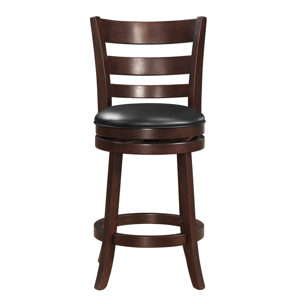 English Elm 360-Degree Swivel Counter Height Chair In Dark Cherry - Elegant, Comfortable, Solid Wood Design For Dining B011P220994