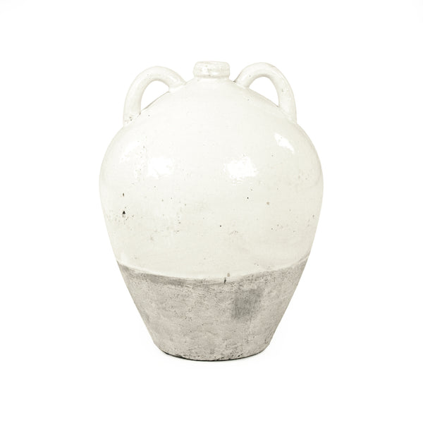 Distressed White Jar (8563L A25A) Zentique