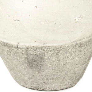 Zentique Distressed White Bowl with Handcrafted Stoneware Finish — Rustic Farmhouse Centerpiece for Serving W11.5 x H15 x D11.5 8563L A25A