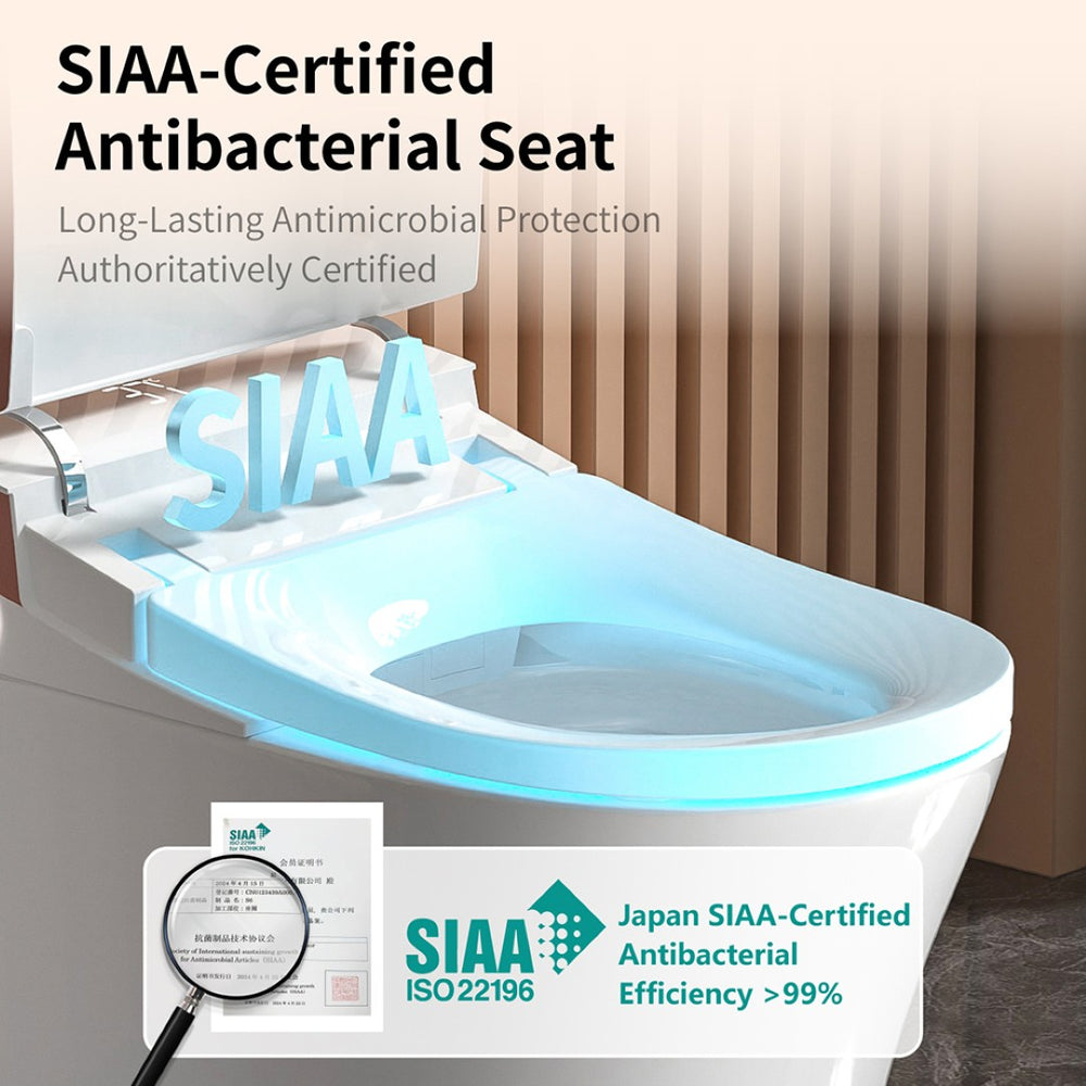 English Elm Smart Toilet Bidet One Piece Elongated Auto Seat Heated Wash Hands Free Design W3402P402915