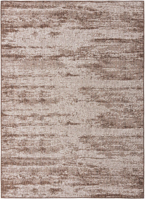 Unique Loom Outdoor Modern Cartago Machine Made Abstract Rug Brown, Ivory 7' 10" x 11' 0"