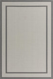 Unique Loom Outdoor Border Border Machine Made Border Rug Gray, Gray/Silver 6' 1" x 9' 0"