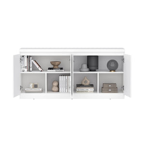 English Elm Griffin 62" Sideboard with Soft-Close Doors and Fixed Shelves for Sleek Modern Storage Solutions White B365P397667