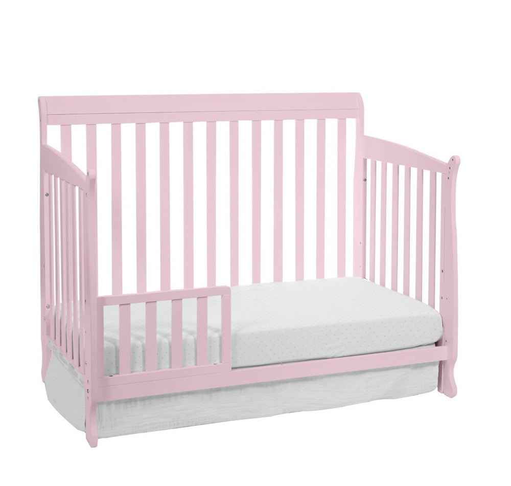 English Elm Barnside Toddler Bed Guard Rail Low Profile Safety Crib Conversion Chestnut Finish Pink B022P204824