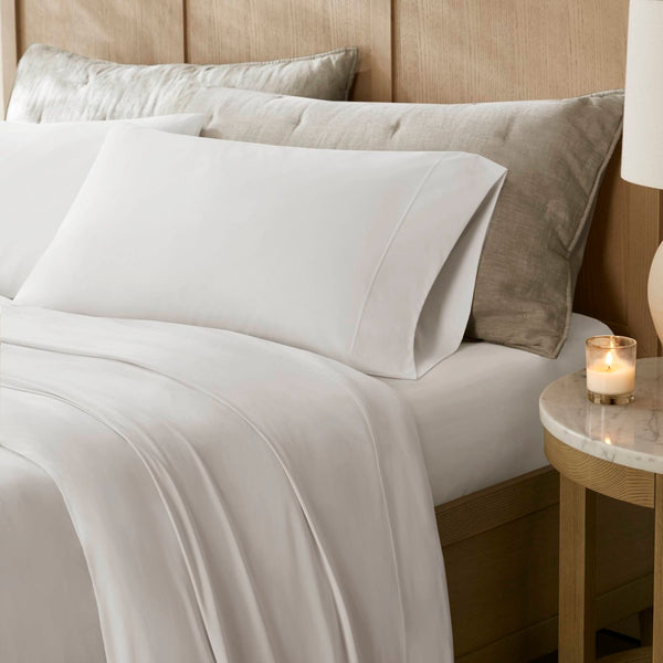 English Elm 4-piece Cal King Stretch Jersey Sheet Set Moisture Wicking Cooling Nylon Spandex Blend White B035P437415