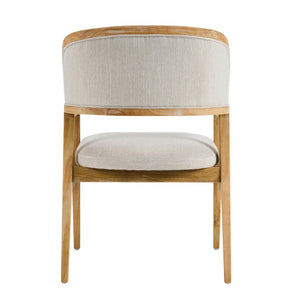 English Elm Mid-century Modern Upholstered Dining Arm Chairs with Rubberwood Frame Set of 2 Beige,Natural N768P382497N