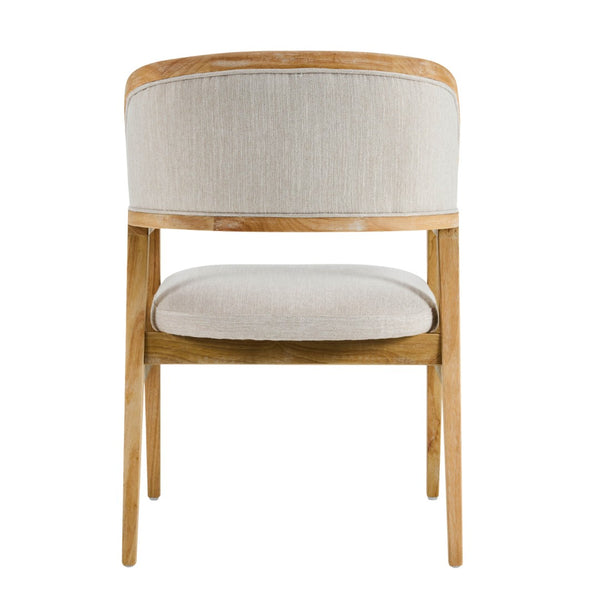 English Elm Mid-century Modern Upholstered Dining Arm Chairs with Rubberwood Frame Set of 2 Beige,Natural N768P382497N
