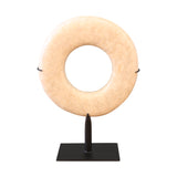 Lilys 12" Wide Papua Stone Disk Small Off White 8567-L