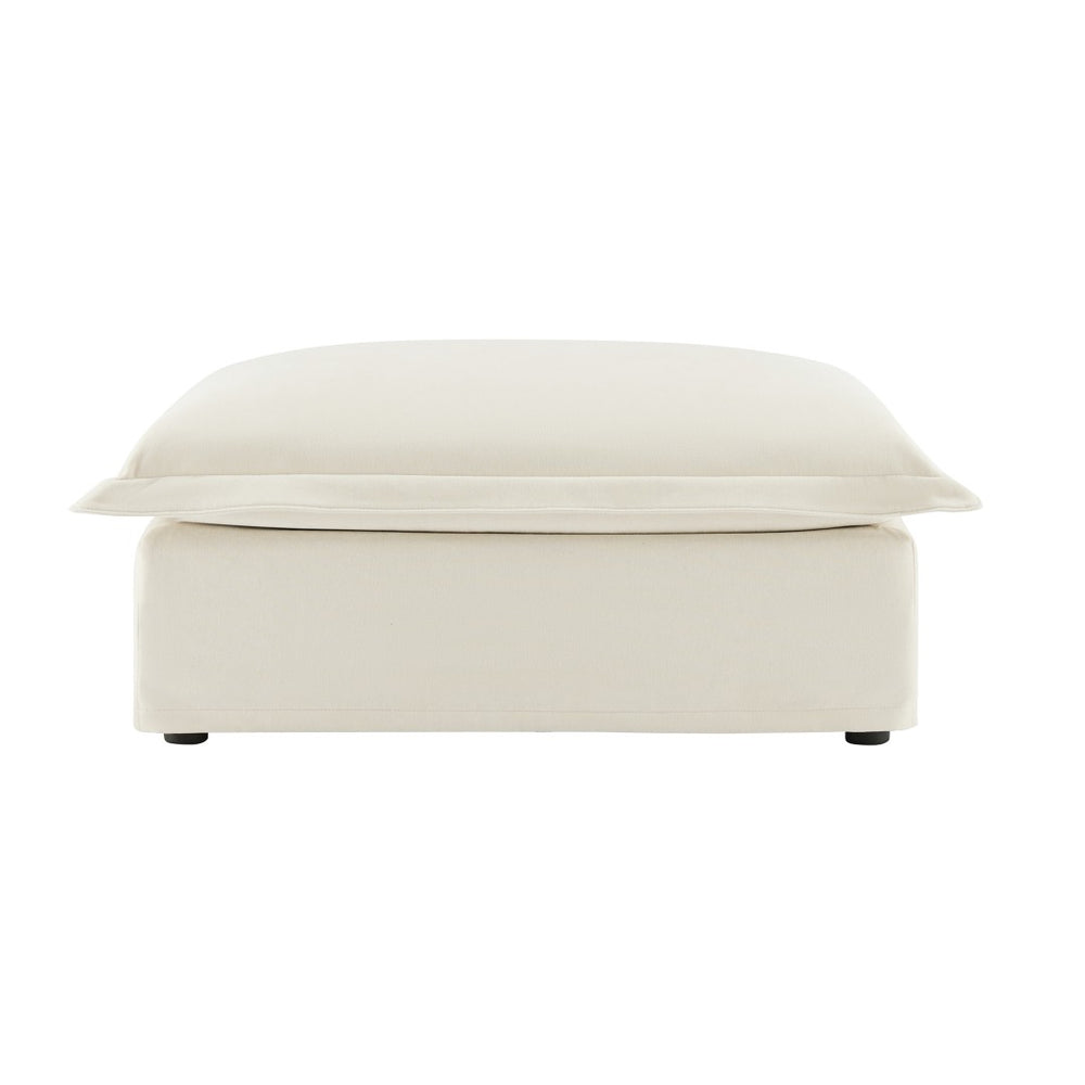 English Elm Koala Chenille Ottoman Plush High Density Foam Seating with Washable Cover W3041P240117