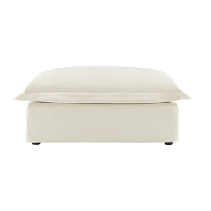 English Elm Koala Chenille Ottoman Plush High Density Foam Seating with Washable Cover W3041P240117