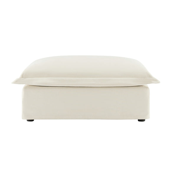 English Elm Koala Chenille Ottoman Plush High Density Foam Seating with Washable Cover W3041P240117