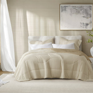 JLA Home Harbor House - Reversible Tencel comforter with breathable moisture-wicking fill, sculptural weave, year-round luxury Linen HHD10-1933