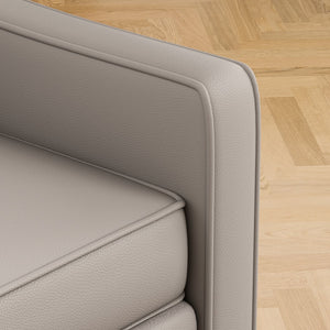 English Elm 78.75'' Slipcovered Faux Leather Sofa with High-Density Foam, Solid Wood Frame, Easy-Clean Finish Grey T3623P411320