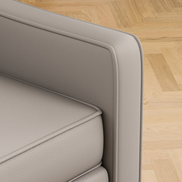 English Elm 78.75'' Slipcovered Faux Leather Sofa with High-Density Foam, Solid Wood Frame, Easy-Clean Finish Grey T3623P411320