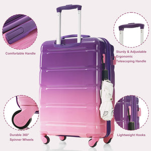 English Elm Luggage 3 Piece Hard Shell Spinner Set with Usb Port Airline Carry-on Travel N726P264892P