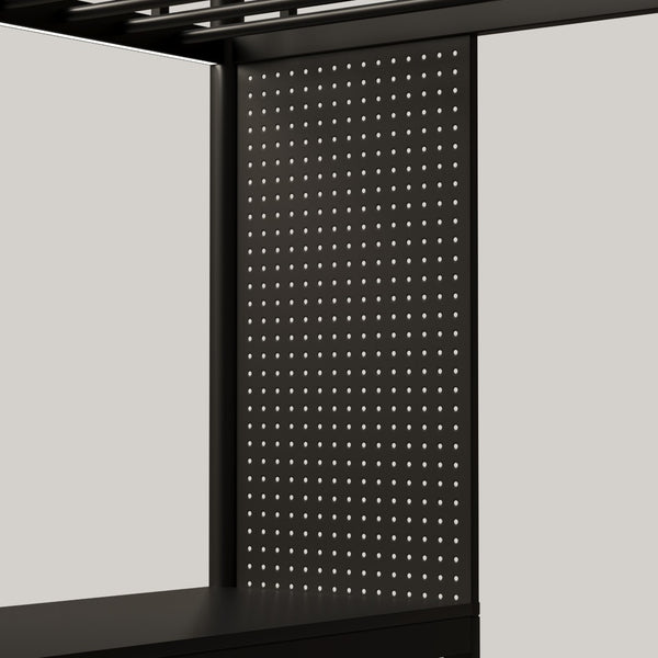 English Elm Black Metal Loft Bed with Built-in Desk Rgb Led Lighting and Charging Station Black W1671S00009