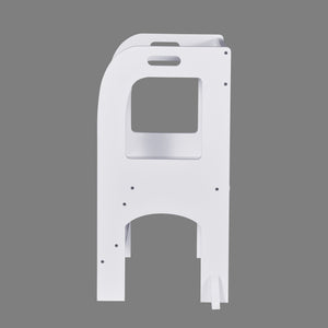 English Elm Child Standing Tower Montessori Toddler Step Stool for Kitchen & Bathroom, Safe MDF Learning Aid White 34.45 L x 20.08 W x 3.54 H W2297P194093