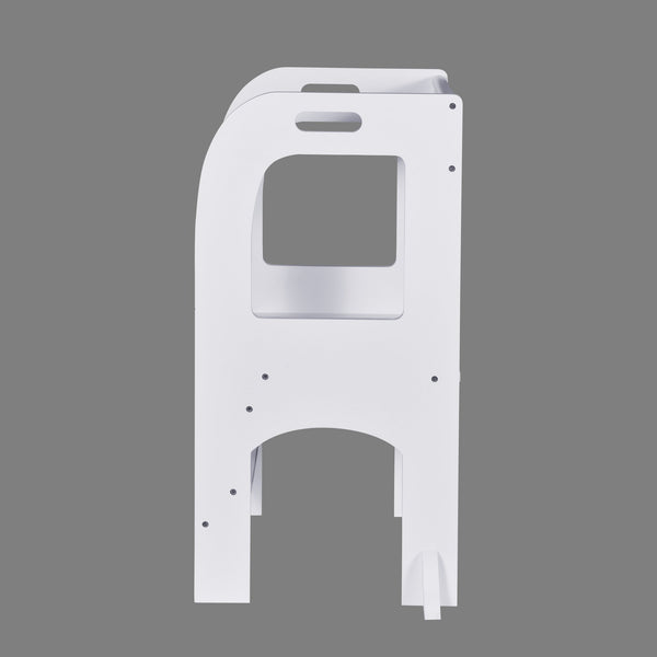 English Elm Child Standing Tower Montessori Toddler Step Stool for Kitchen & Bathroom, Safe MDF Learning Aid White 34.45 L x 20.08 W x 3.54 H W2297P194093