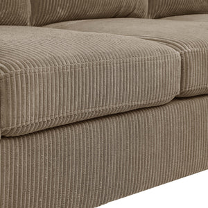 English Elm Savannah Plush Corduroy Modular Sectional Sofa with Ottoman — Customizable Layouts & Padded Comfort Camel B355S00007