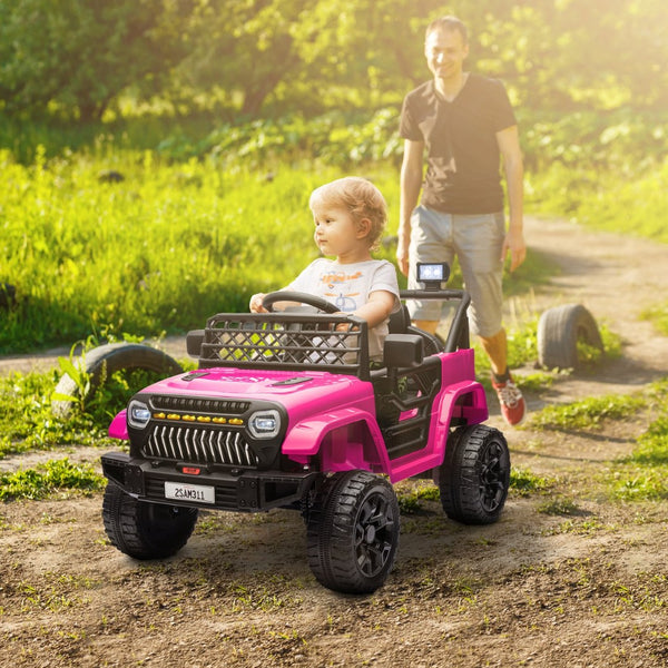 English Elm Qaba 12v Battery Powered Kids Ride on Utv with Spring Suspension and Remote Pink W2225P249876
