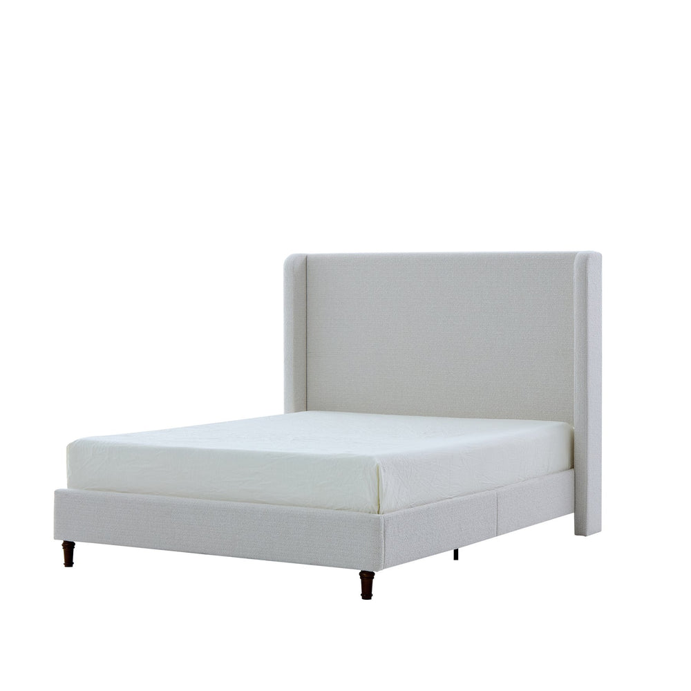 English Elm Harper Upholstered King Bed With 54" Tall Headboard - Elegant Cream Boucle, Easy Assembly, No Box Spring B083P331960