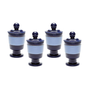 Polar Filled Votive - Set of 4 Navy and Denim 857114/S4 Elk Home