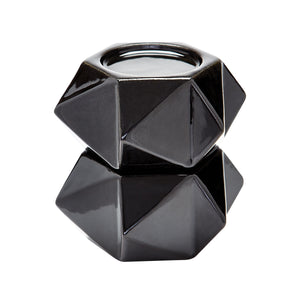 Ceramic Star Candle Holder - Set of 2 Large Black 857126/S2 Elk Home