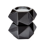 Ceramic Star Candle Holder - Set of 2 Large Black