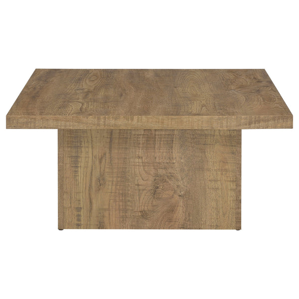 English Elm Exeter Mango Square Coffee Table with Natural Grain, Rustic-Modern Engineered Wood, 35.5" Square B062P375994