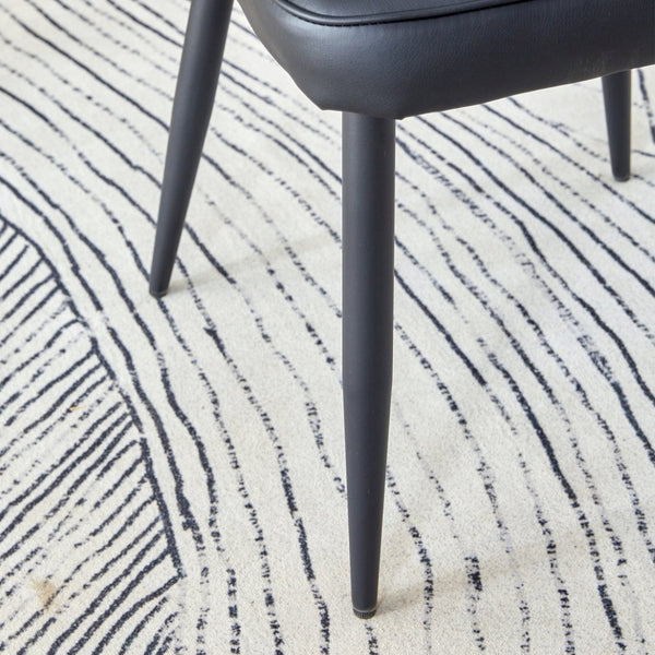 English Elm Table And Chair Set - Modern 31.5-Inch Round Dark Wood Grain Table With 2 Black Pu Chairs, Stylish Design! W1151S02485-GIGA