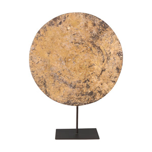 Lilys 16" Wide Starlike Wood Disk With Iron Stand Vintage Blue 8573-M