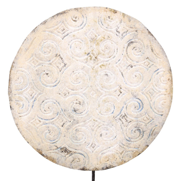 Lilys 24" Wide Lucky Cloud Wood Disk With Iron Stand Vintage Style 8573-L