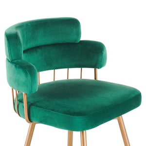 English Elm Christopher Knight Home® - 26" 26" Counter Height Bar Stools Set of 2 Green 180° Swivel Upholstered Bucket Seats with Gold Legs for Kitchen Island Cafe Pub Comfort Durability 26" N762P271582F